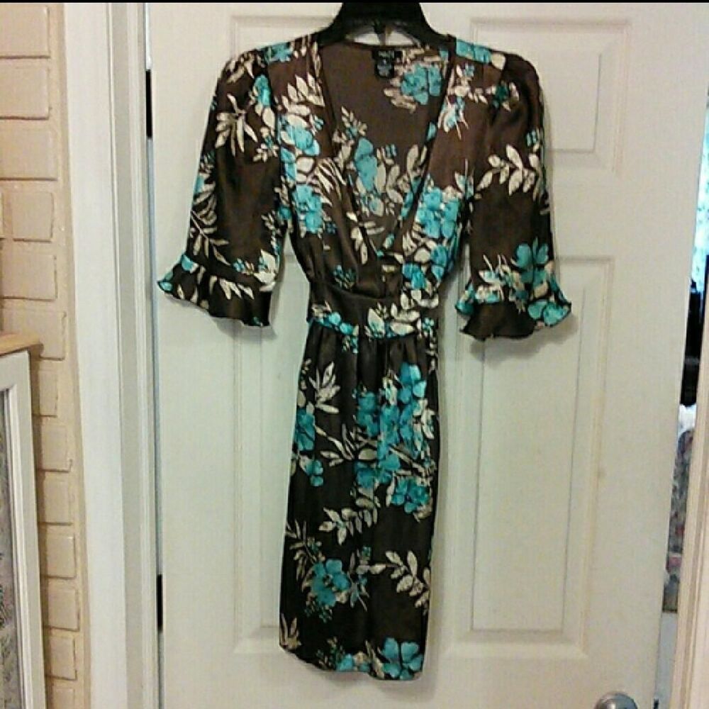 Rue-21 Women's Blue and Brown Dress